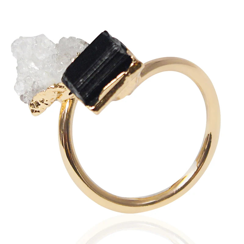 Black Tourmaline Crystal Ring