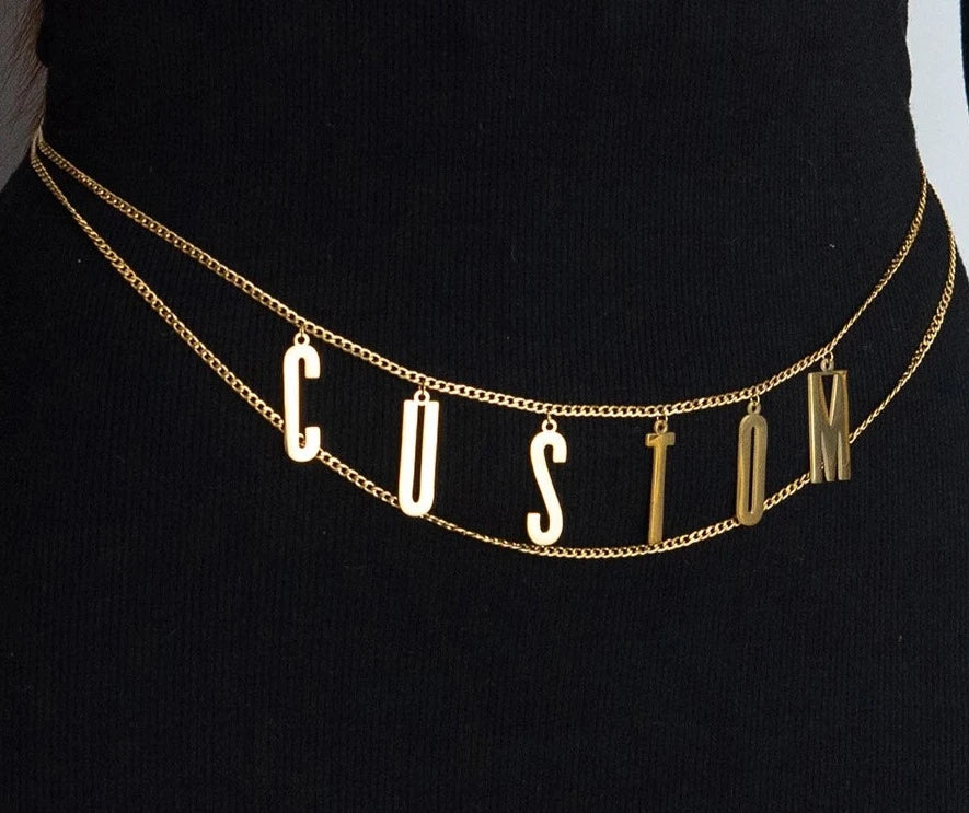 Custom Big Letter Body Chain