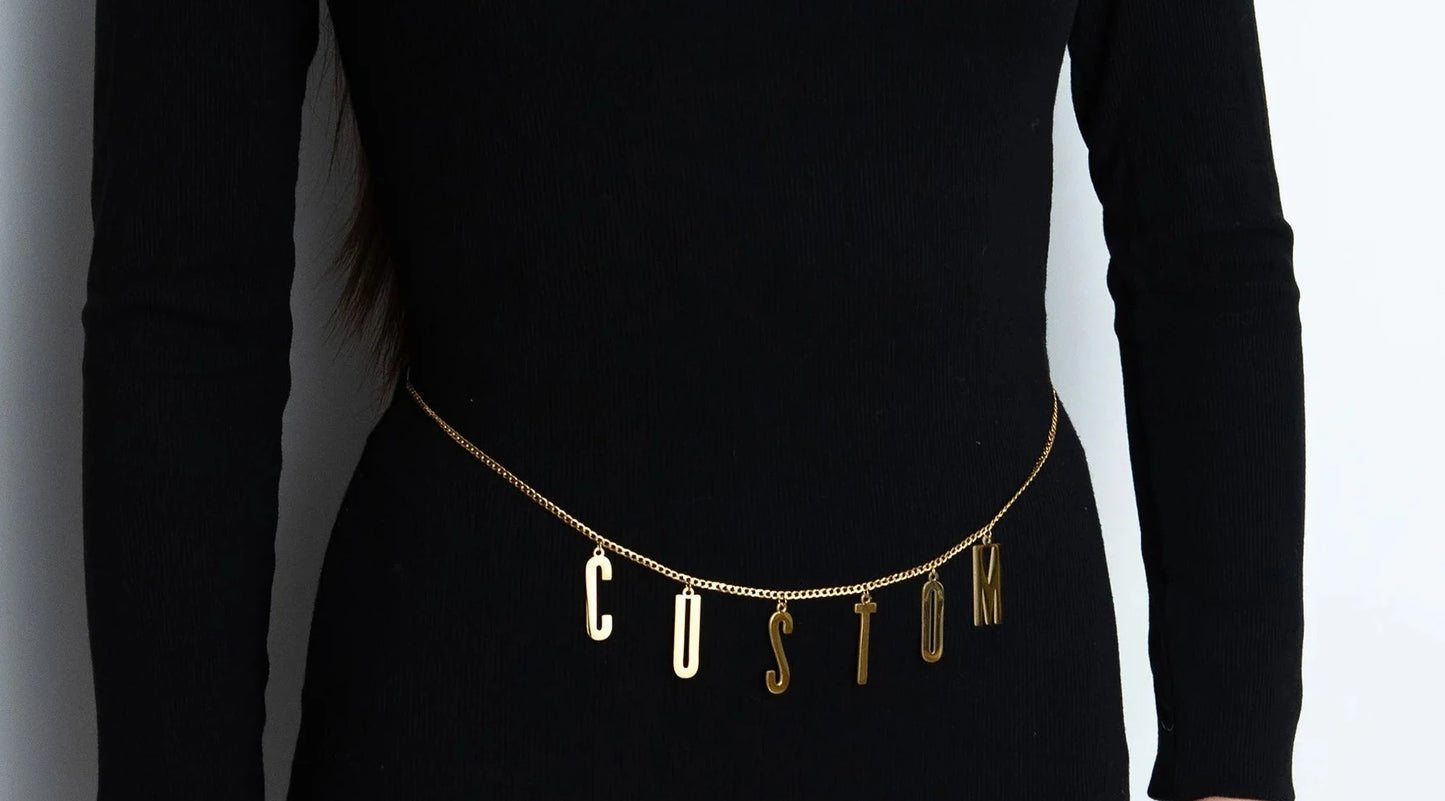 Custom Big Letter Body Chain